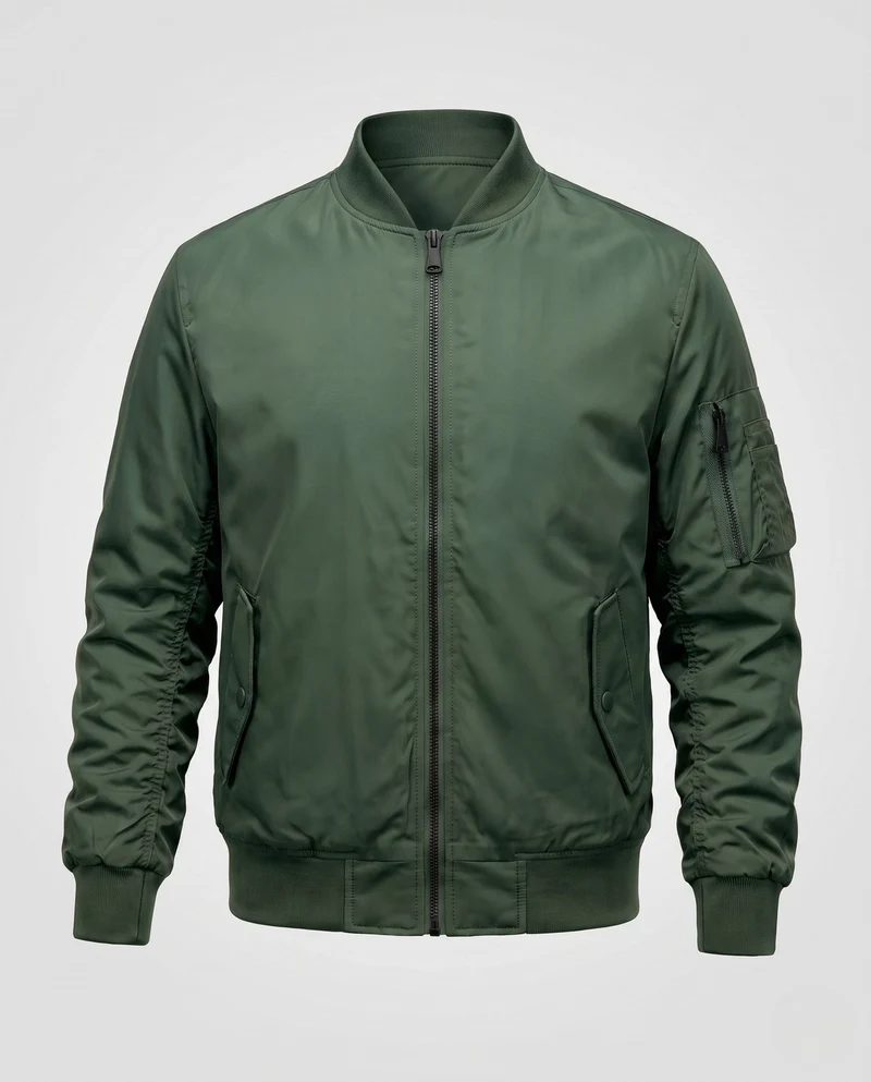 Herren Pilot Style Flug-Bomberjacke mit Armfach und Rippbündchen Drune