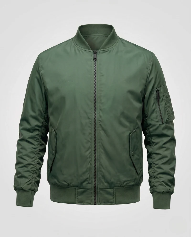 Herren Pilot Style Flug-Bomberjacke mit Armfach und Rippbündchen Drune