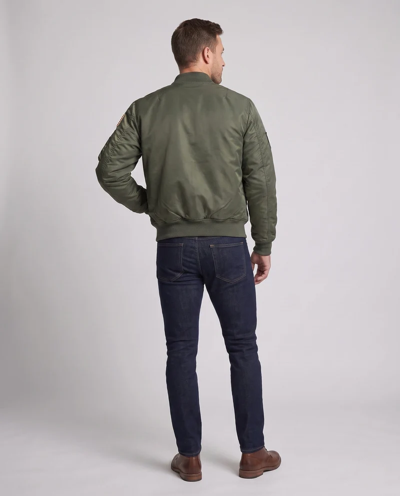 Herren Utility Style Bomberjacke mit Sleeve Organizer und Reißverschlusstaschen Drune