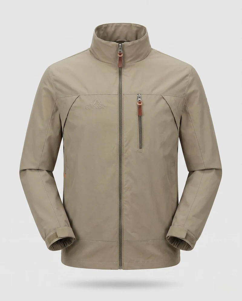Herren Freizeit Softshell Jacke mit verstellbarer Kapuze, Brustreißverschluss und Klettverschluss-Manschetten Drune