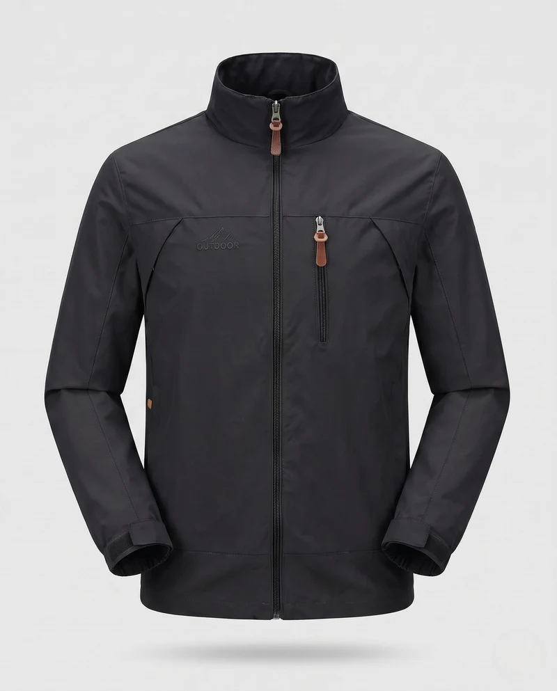 Herren Freizeit Softshell Jacke mit verstellbarer Kapuze, Brustreißverschluss und Klettverschluss-Manschetten Drune