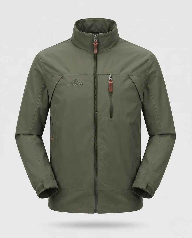 Herren Freizeit Softshell Jacke mit verstellbarer Kapuze, Brustreißverschluss und Klettverschluss-Manschetten Drune