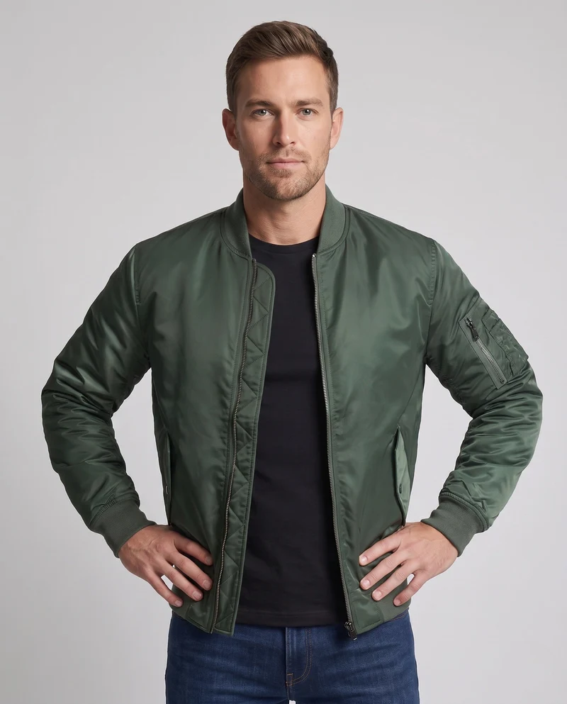 Herren gepolsterte Bomberjacke im Pilotenstil mit Armpocket und thermischer Polsterung Drune