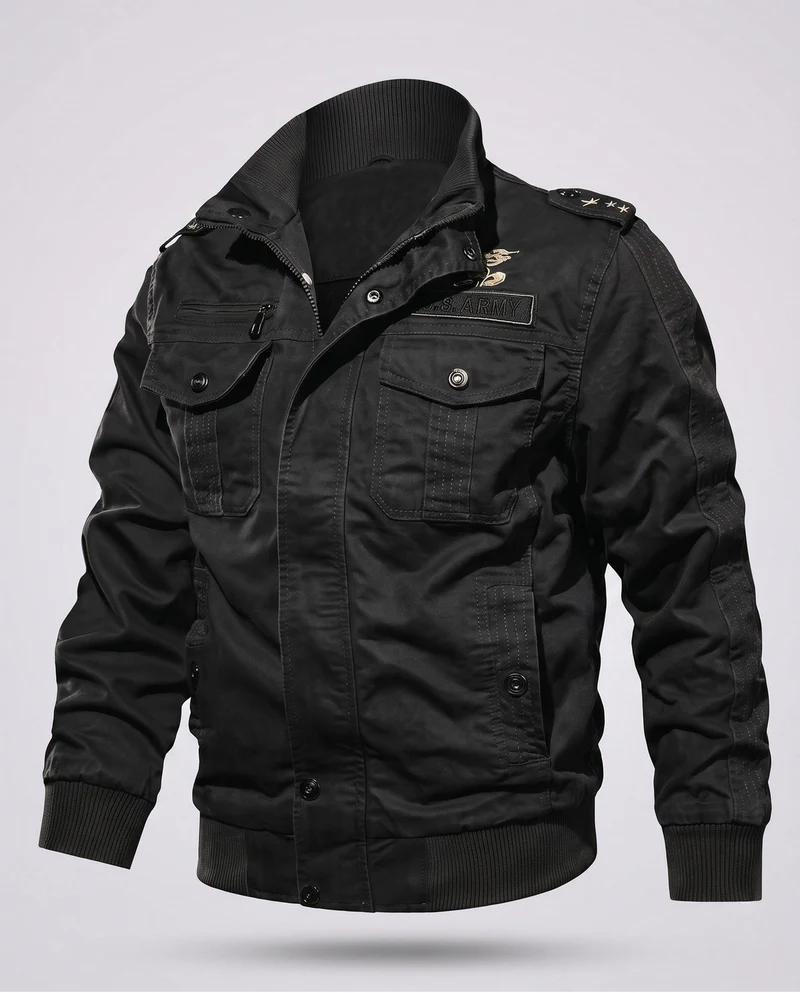Herren isolierte Feld-Bomberjacke mit Teddy-Fleece-Futter und Patten-Taschen Drune