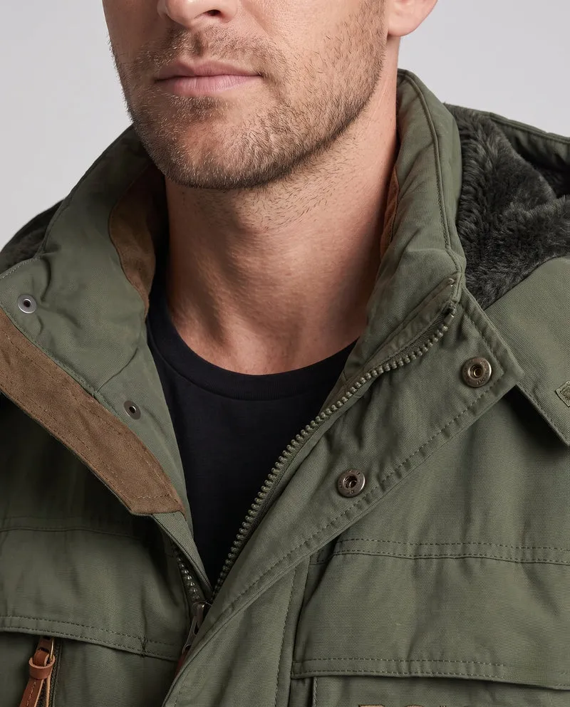 Herren gepolsterte Canvas-Feldparka mit Kapuze, Thermo-Isolation und multifunktionalen Taschen Drune