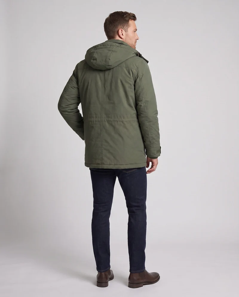 Herren gepolsterte Canvas-Feldparka mit Kapuze, Thermo-Isolation und multifunktionalen Taschen Drune