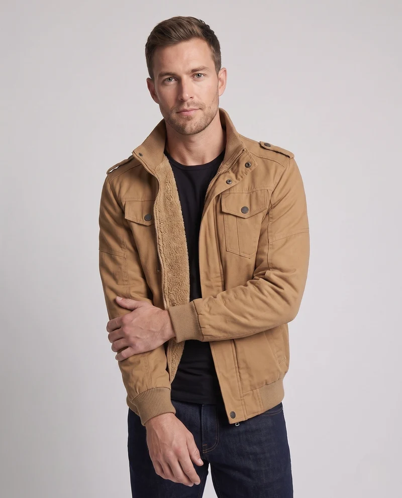 Herren gepolsterte Canvas Flugjacke Drune