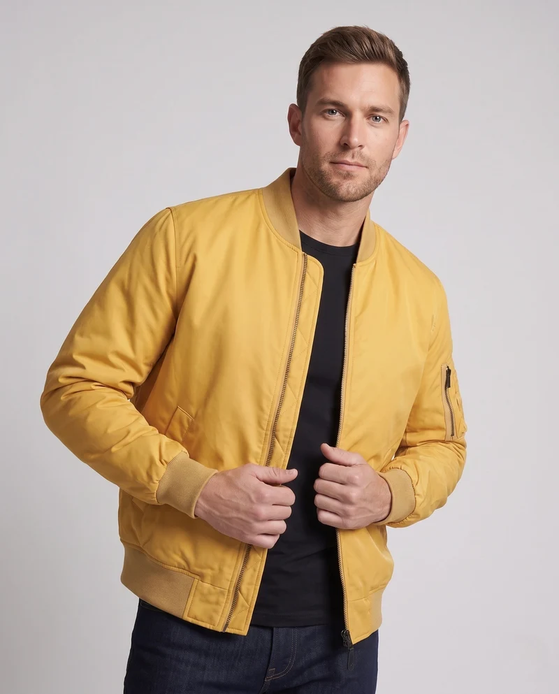 Herren gepolsterte Bomberjacke im Aviator-Stil mit Sleeve Utility Pocket und gepolstertem Thermofutter Drune