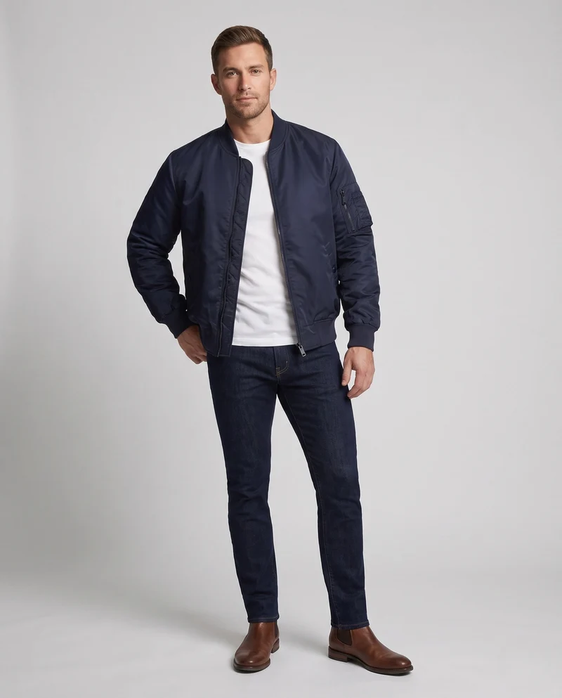 Herren gepolsterte Bomberjacke mit Utility-Armpocket und wärmender thermischer Isolierung Drune