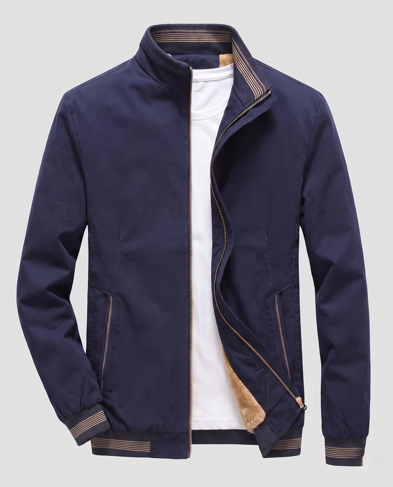 Herren gepolsterte Bomberjacke mit warmem Teddy-Futter und elastischen Rippbündchen Drune