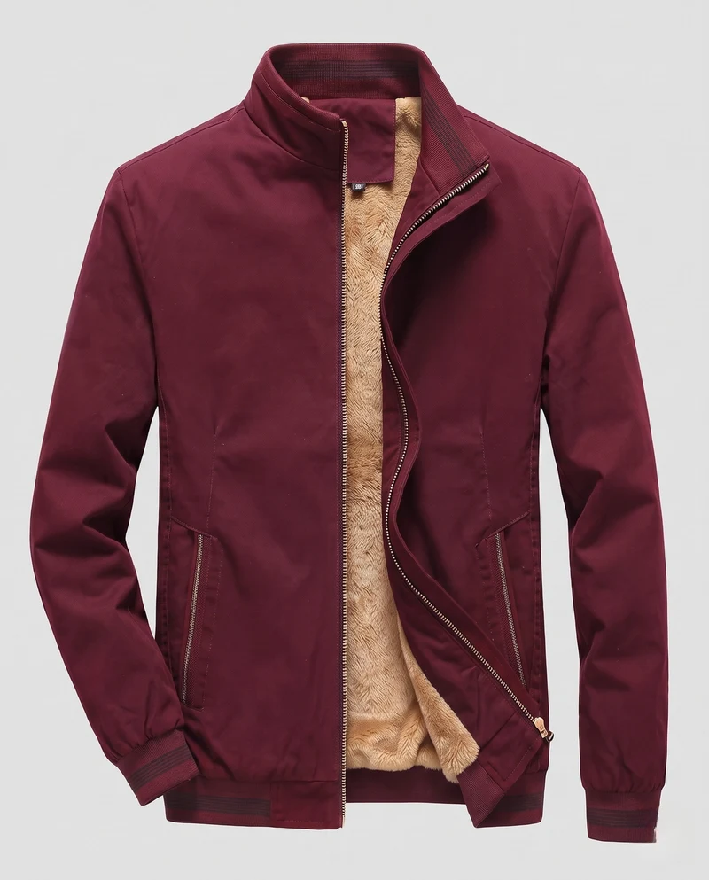 Herren gepolsterte Bomberjacke mit warmem Teddy-Futter und elastischen Rippbündchen Drune