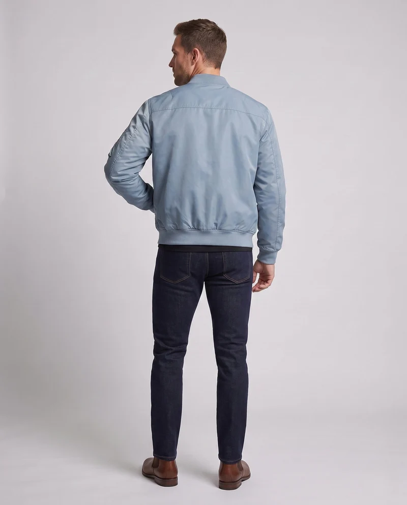 Herren glänzender Nylon-Bomber mit gestepptem thermischem Futter Drune
