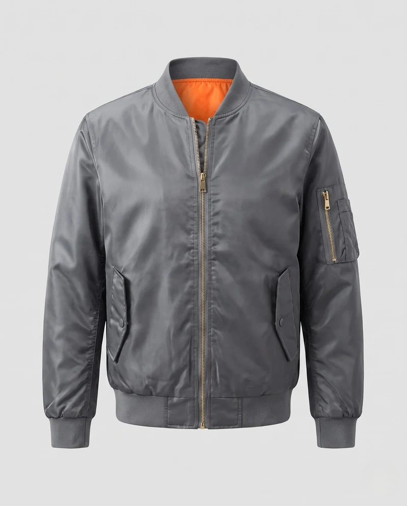 Herren glänzender Nylon-Bomber mit gestepptem thermischem Futter Drune