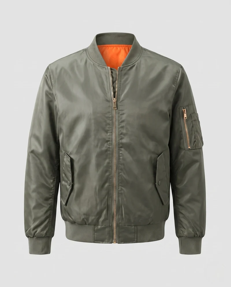 Herren glänzender Nylon-Bomber mit gestepptem thermischem Futter Drune