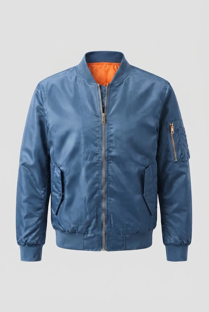 Herren glänzender Nylon-Bomber mit gestepptem thermischem Futter Drune