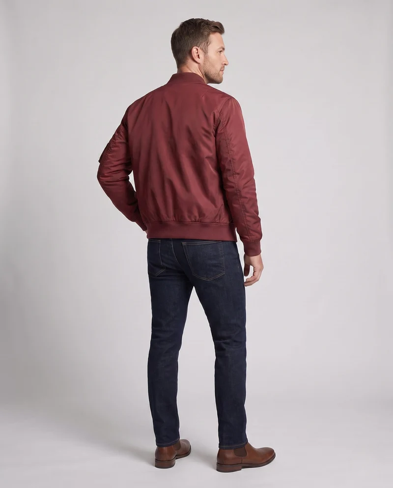 Herren isolierte Nylon Bomberjacke mit Utility-Tasche am Ärmel und gerippten Bündchen Drune