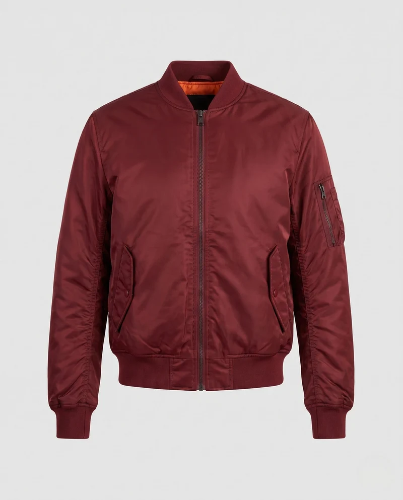 Herren isolierte Nylon Bomberjacke mit Utility-Tasche am Ärmel und gerippten Bündchen Drune