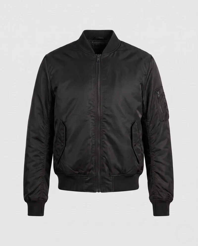 Herren isolierte Nylon Bomberjacke mit Utility-Tasche am Ärmel und gerippten Bündchen Drune
