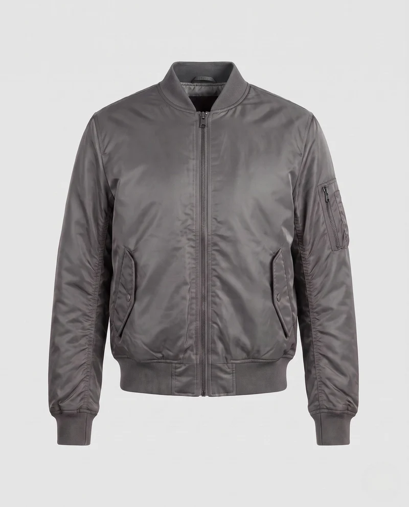Herren isolierte Nylon Bomberjacke mit Utility-Tasche am Ärmel und gerippten Bündchen Drune