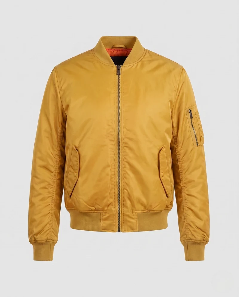 Herren isolierte Nylon Bomberjacke mit Utility-Tasche am Ärmel und gerippten Bündchen Drune