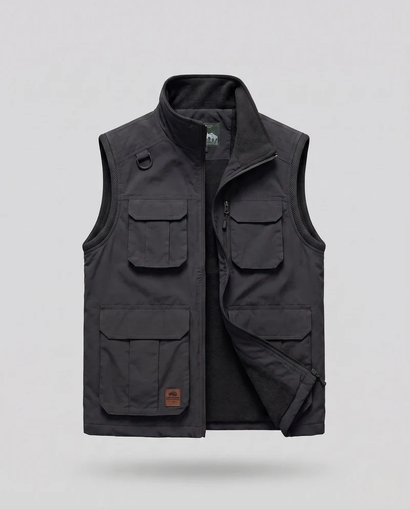 Herren isolierte Utility-Weste mit warmem Fleece-Futter und multifunktionalen Taschen Drune