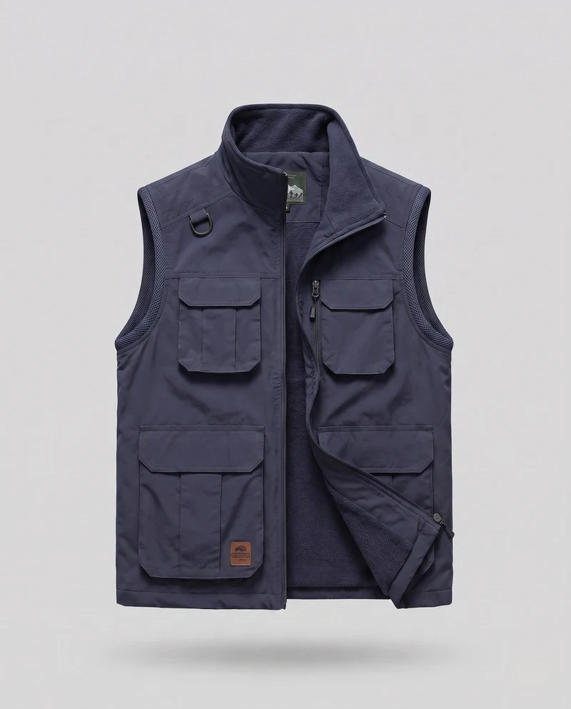 Herren isolierte Utility-Weste mit warmem Fleece-Futter und multifunktionalen Taschen Drune