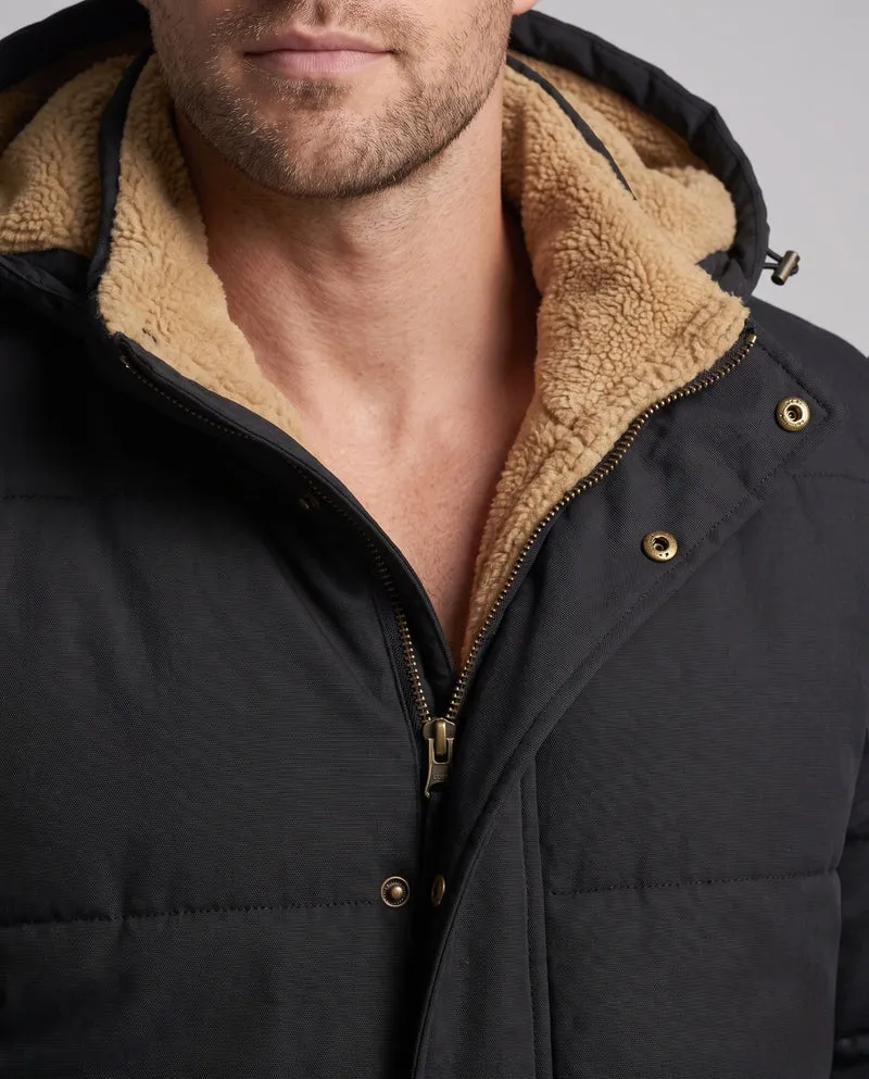 Herren Parka mit Kapuze und ganzflächigem Teddyfleece-Futter sowie thermischer Isolierung Drune