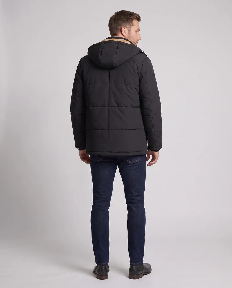 Herren Parka mit Kapuze und ganzflächigem Teddyfleece-Futter sowie thermischer Isolierung Drune