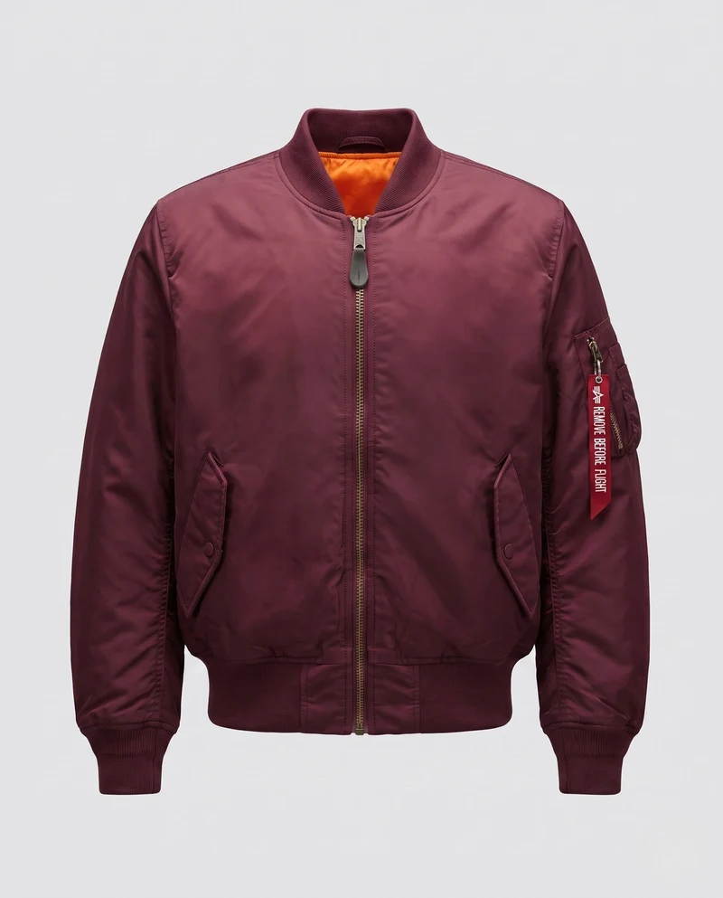Herren klassische Pilot-Bomberjacke mit Kontrastfutter, Utility-Tasche am Ärmel und geripptem Saum Drune