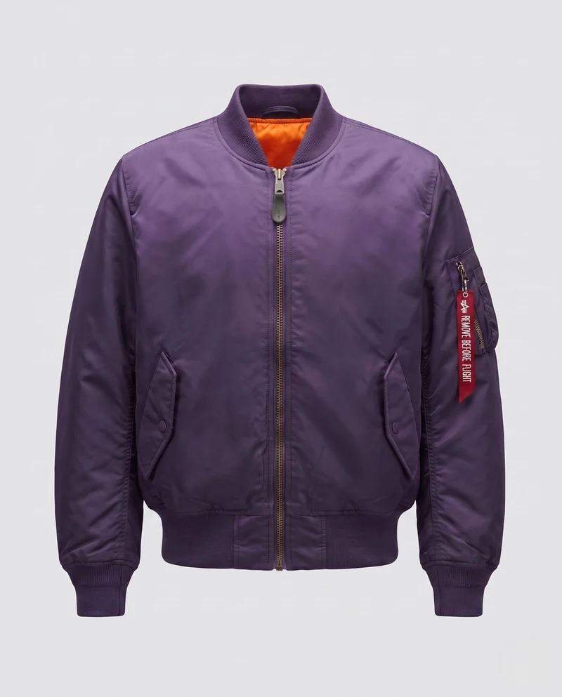 Herren klassische Pilot-Bomberjacke mit Kontrastfutter, Utility-Tasche am Ärmel und geripptem Saum Drune