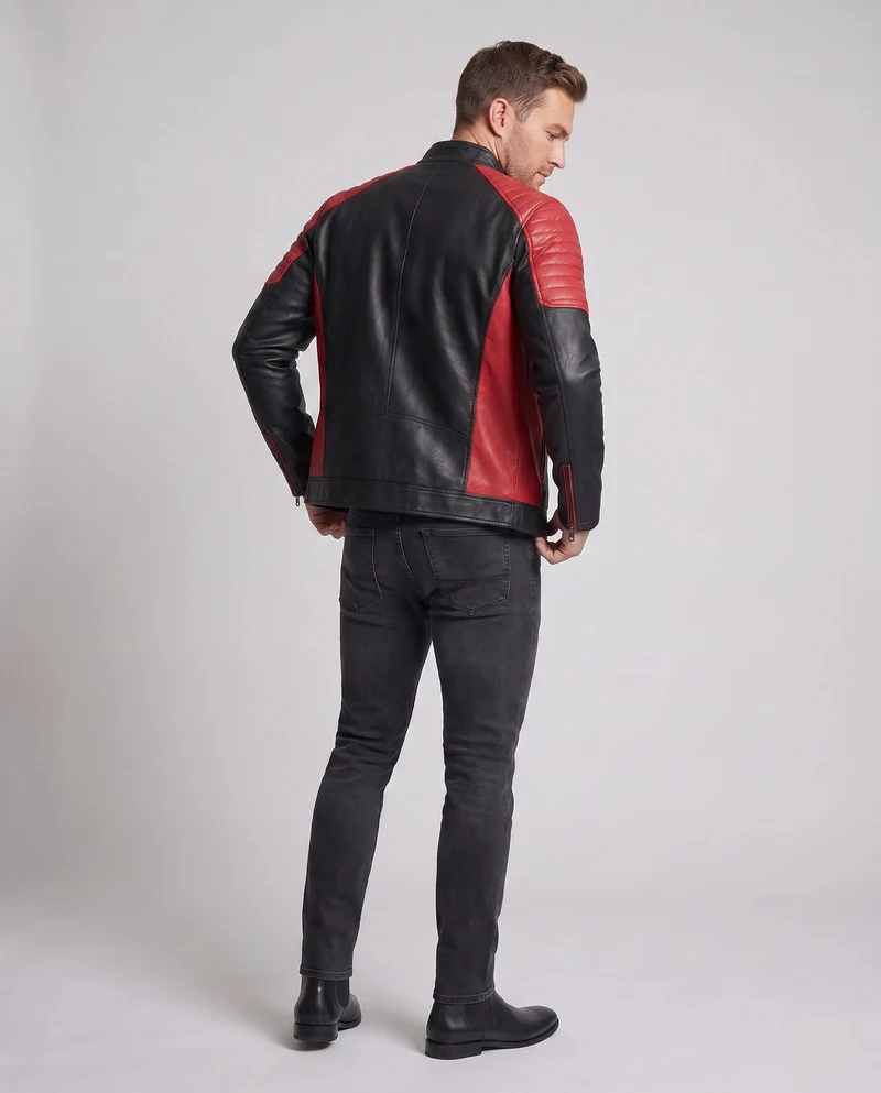 Männer Faux-Leder Motorrad Blouson Drune