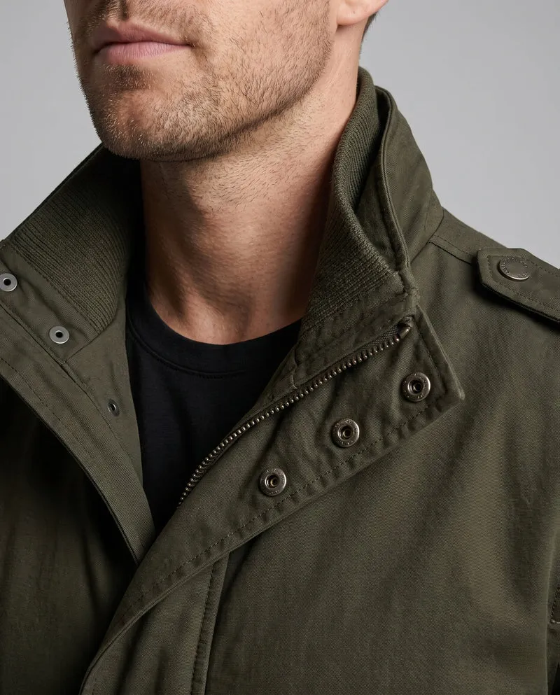 Herren kurz geschnittene Pilotenjacke aus Canvas mit verstecktem thermo Futter und Schulterklappen Drune