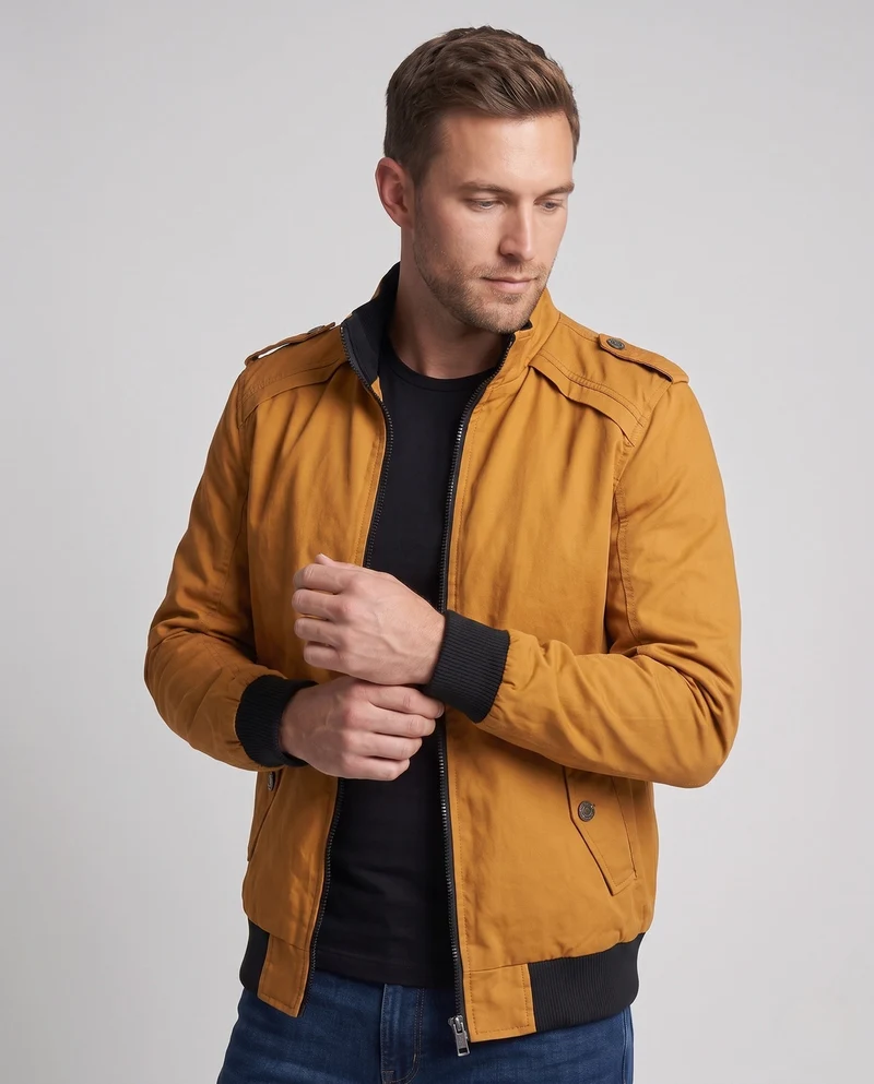 Herren Kurzjacke im Aviator-Look mit thermo Teddy-Futter und Schulterpaspel Drune