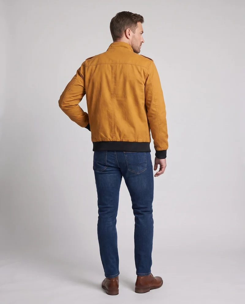 Herren Kurzjacke im Aviator-Look mit thermo Teddy-Futter und Schulterpaspel Drune
