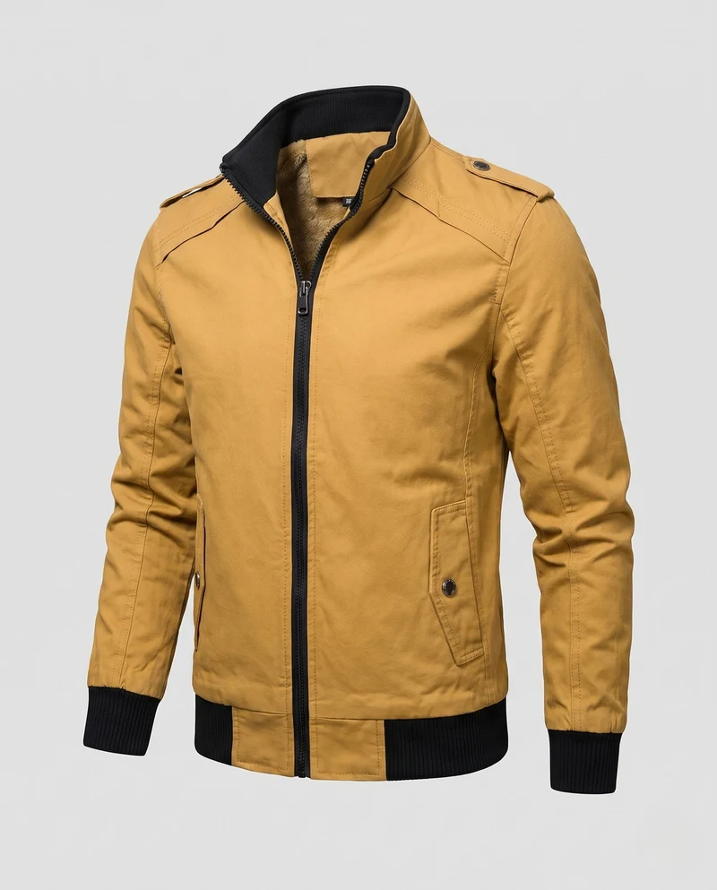 Herren Kurzjacke im Aviator-Look mit thermo Teddy-Futter und Schulterpaspel Drune