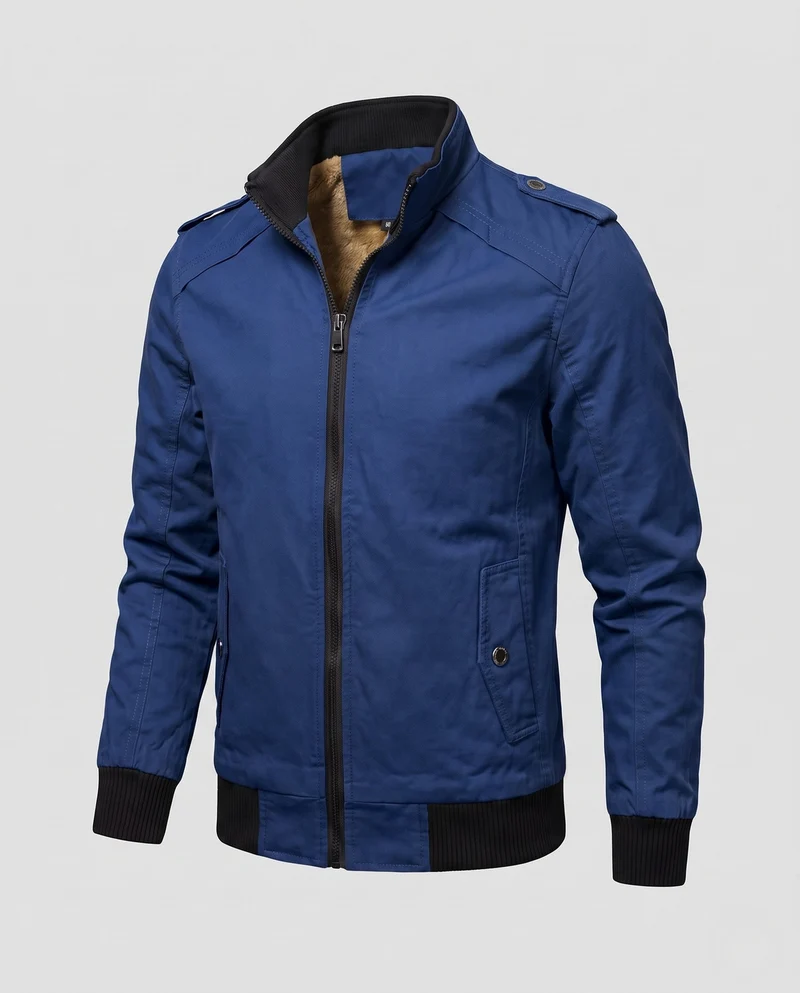 Herren Kurzjacke im Aviator-Look mit thermo Teddy-Futter und Schulterpaspel Drune