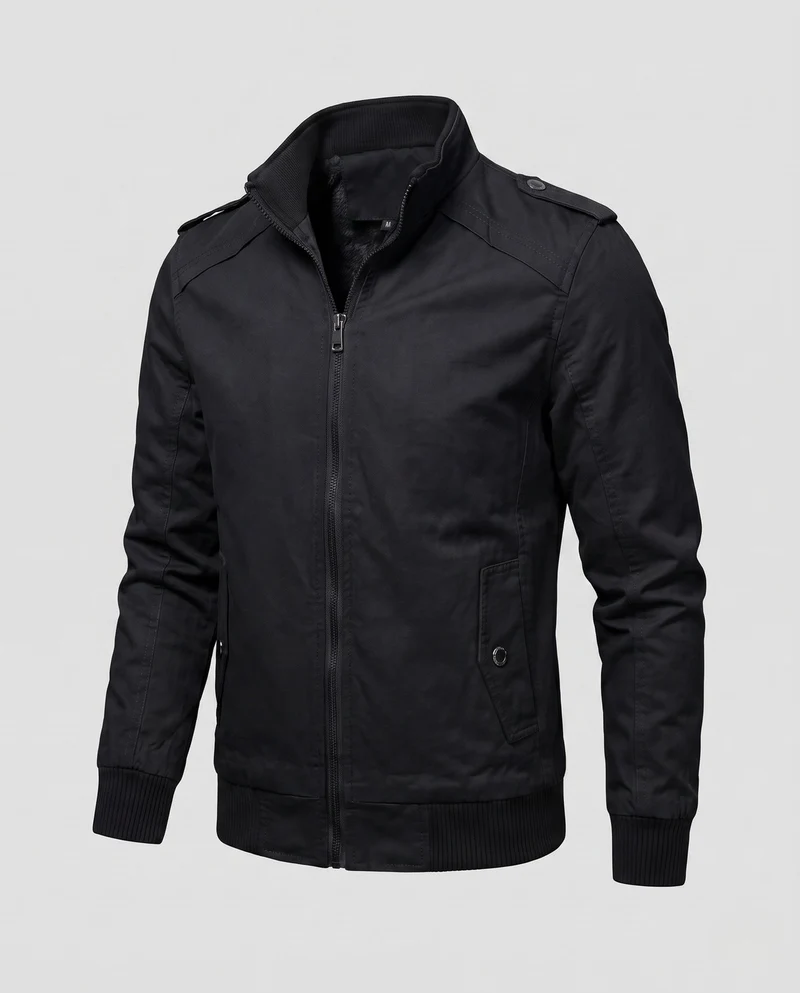 Herren Kurzjacke im Aviator-Look mit thermo Teddy-Futter und Schulterpaspel Drune