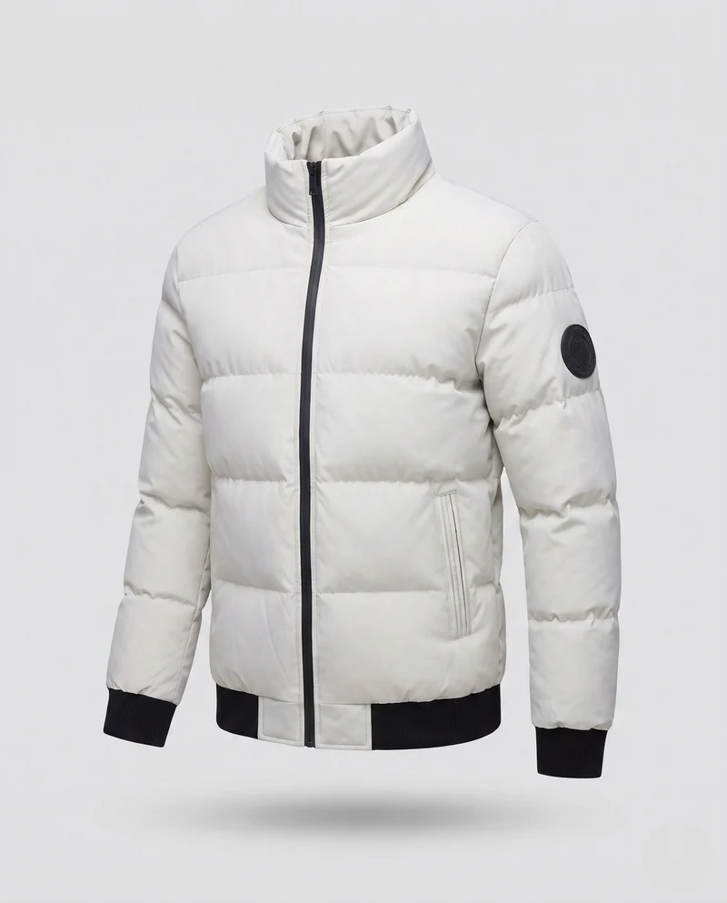Männlicher kurzer Blouson im gesteppte Puffer-Look mit winddichter Außenschicht und gerippten Abschlüssen Drune