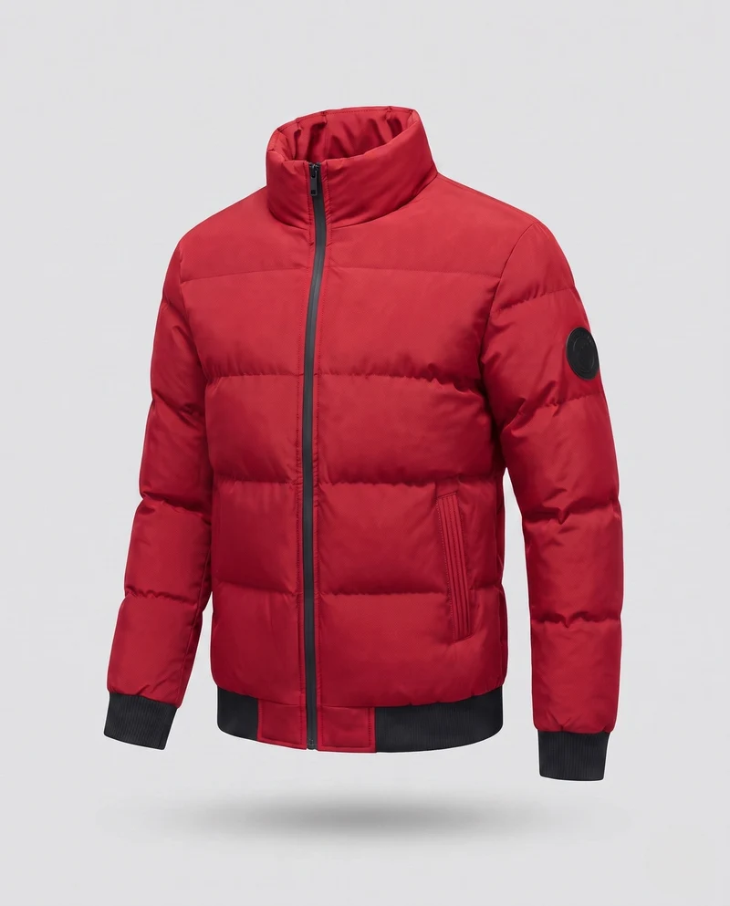 Männlicher kurzer Blouson im gesteppte Puffer-Look mit winddichter Außenschicht und gerippten Abschlüssen Drune