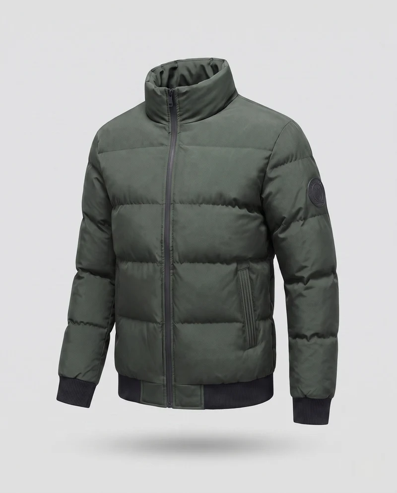Männlicher kurzer Blouson im gesteppte Puffer-Look mit winddichter Außenschicht und gerippten Abschlüssen Drune