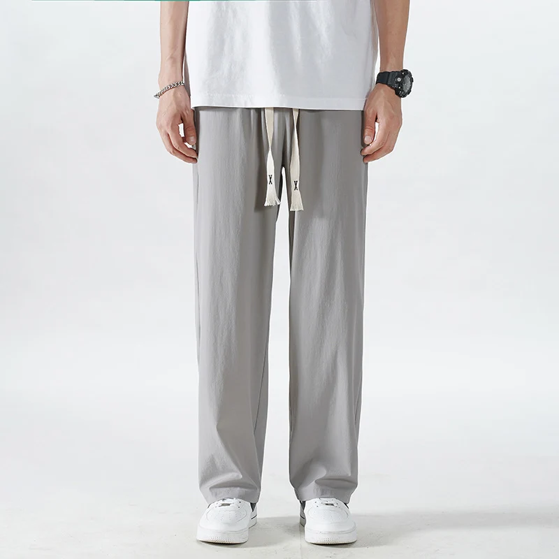 Herren Leichte Relax-Fit-Loungehose aus atmungsaktivem Jersey mit elastischem Tunnelbund, breitem Kordelzug & geripptem Beinabschluss Drune