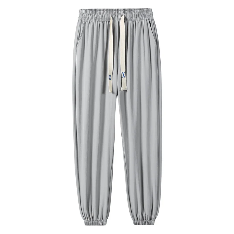 Herren Leichte Relax-Fit-Loungehose aus atmungsaktivem Jersey mit elastischem Tunnelbund, breitem Kordelzug & geripptem Beinabschluss Drune
