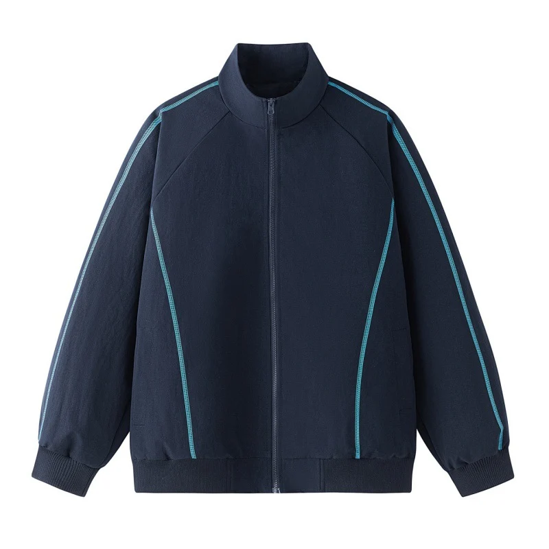 Herren Leichte Raglan-Bomberjacke mit kontrastierenden Flatlock‑Nähten und Stehkragen Drune