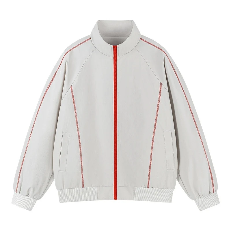 Herren Leichte Raglan-Bomberjacke mit kontrastierenden Flatlock‑Nähten und Stehkragen Drune