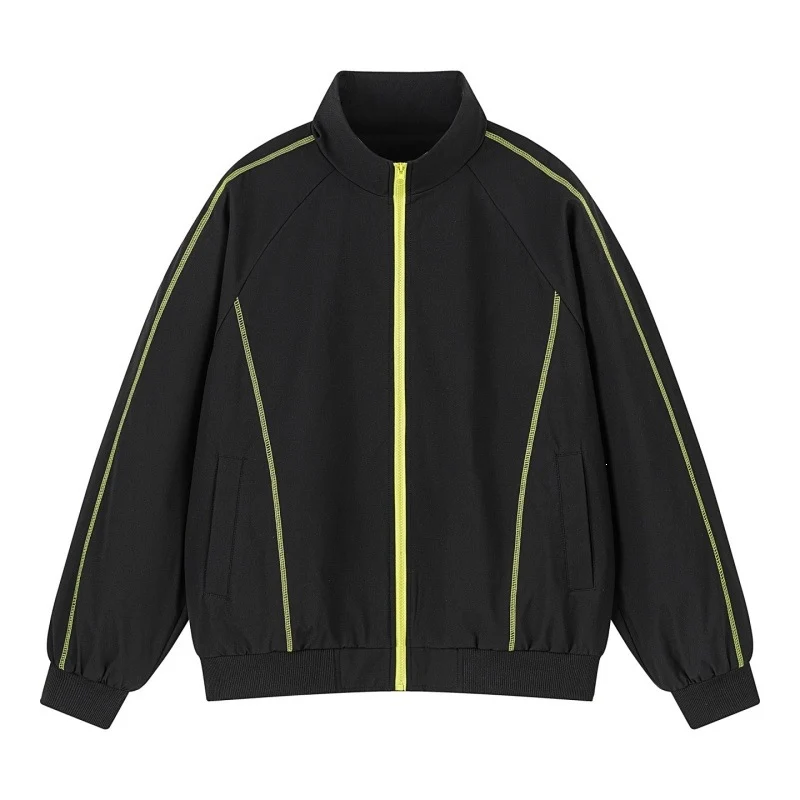 Herren Leichte Raglan-Bomberjacke mit kontrastierenden Flatlock‑Nähten und Stehkragen Drune