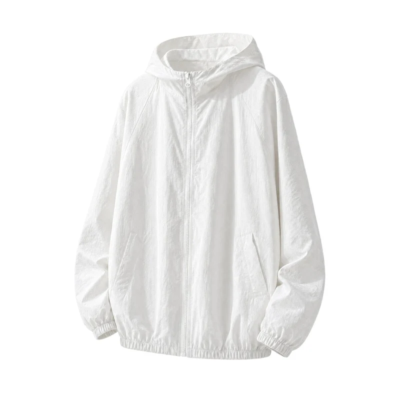 Herren Leichte Oversize-Windjacke mit Kapuze, elastischem Saum & Eingrifftaschen Drune