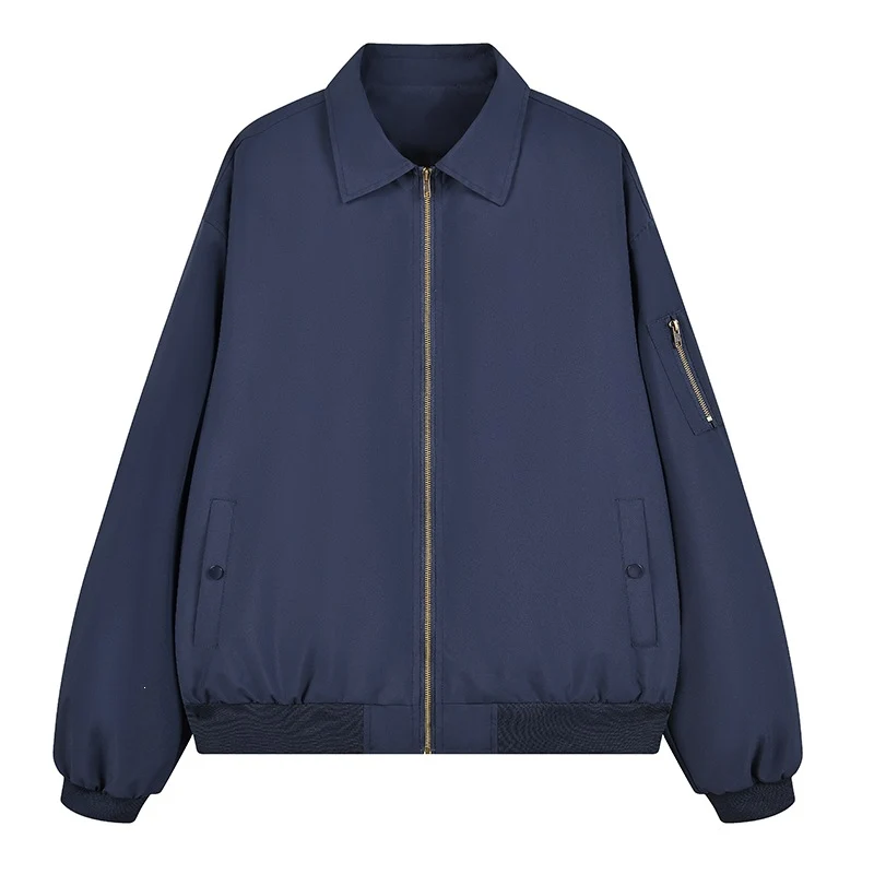 Herren Leichte Oversize-Übergangsjacke im Bomberstil mit Ärmeltasche & elastischem Saum Drune
