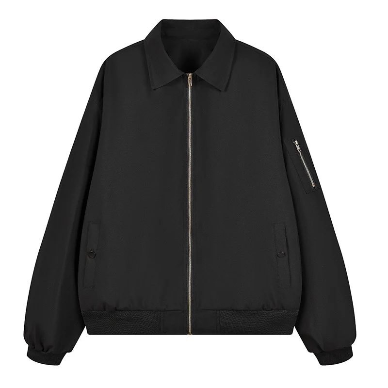 Herren Leichte Oversize-Übergangsjacke im Bomberstil mit Ärmeltasche & elastischem Saum Drune