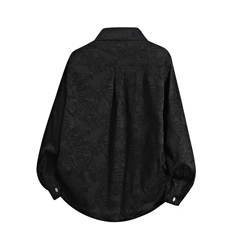 Herren Leichte Overshirt‑Hemdjacke mit botanischem Allover‑Print, Druckknopffront & Brusttasche Drune