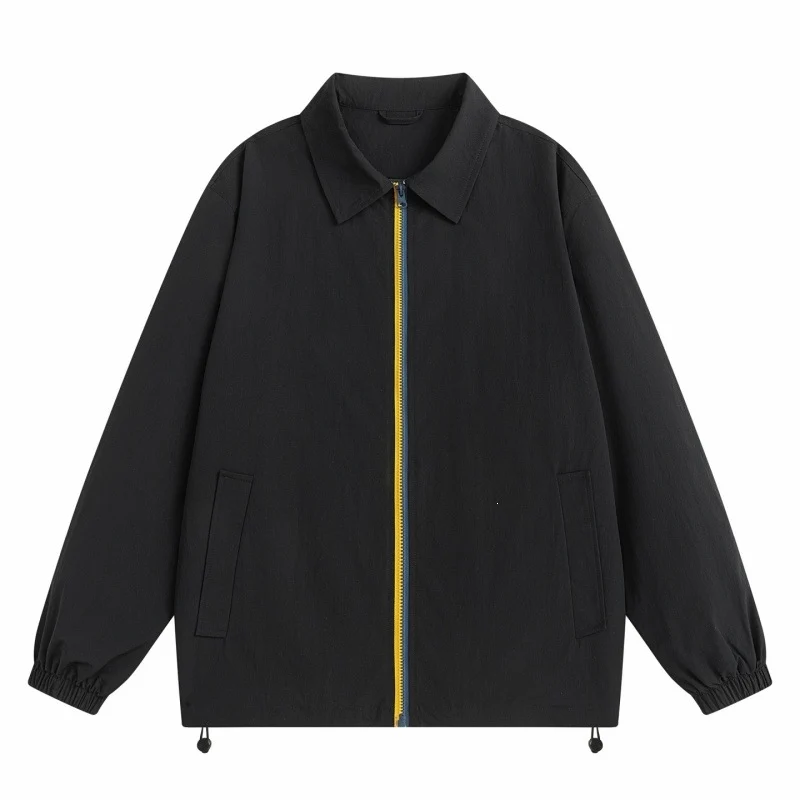Herren Leichte Outdoor-Harringtonjacke mit Kontrastreißverschluss, Kordelzug & elastischen Bündchen Drune